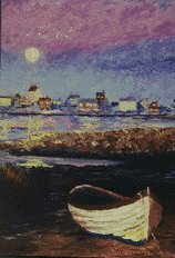 Painting: Moonlit Row by Beth Macy
